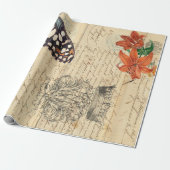 Boho Schmetterling Decoupage Plakat Geschenkpapier (Ungerollt)
