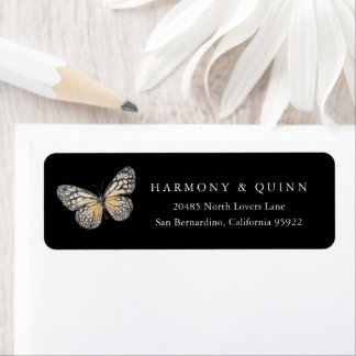 Boho-Schmetterling-Hochzeit-Rücksende-Adressetiket