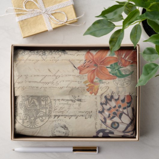 Boho Schmetterling links Decoupage Blatt Seidenpapier (Geschenk)