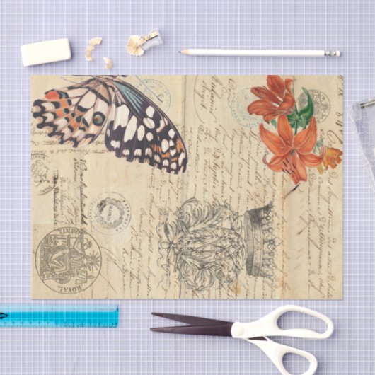 Boho Schmetterling links Decoupage Blatt Seidenpapier (Handwerk)