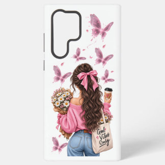 Boho-Schmetterling-Mädchen-Handytasche | Nur gute Samsung Galaxy Hülle