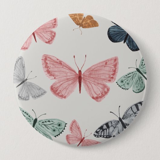 Boho-Schmetterling-Party-Accessoires Geschenke Button (Vorderseite)