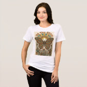 Boho-Schmetterling Retro-Sonne Hippie-Ästhetik Tri-Blend Shirt (Vorderseite voll)