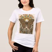 Boho-Schmetterling Retro-Sonne Hippie-Ästhetik Tri-Blend Shirt (Vorderseite)