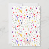 Boho Schmetterling Wiese Wildblume Babydusche Einladung (Rückseite)