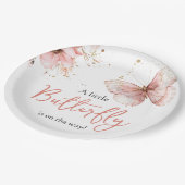 Boho-Schmetterling Wildblumen Florales Mädchen Bab Pappteller (Schrägansicht)