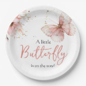 Boho-Schmetterling Wildblumen Florales Mädchen Bab Pappteller (Vorderseite)