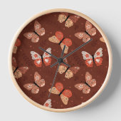 Boho-Schmetterlingsmuster - Herbstwanduhr Uhr (Vorderseite)