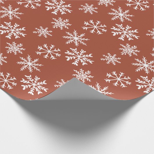 Boho Schneeflocken Illustration Weihnachtsmuster Geschenkpapier (Ecke)