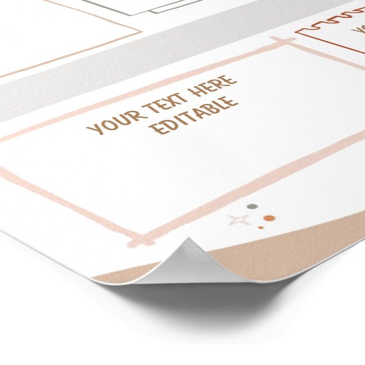 Boho School Newsletter-Vorlage Poster (Ecke)