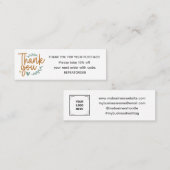 Boho-Schrift-Handschrift Danke-Logo Mini Visitenkarte (Vorne/Hinten)