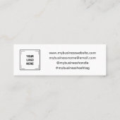 Boho-Schrift-Handschrift Danke-Logo Mini Visitenkarte (Rückseite)