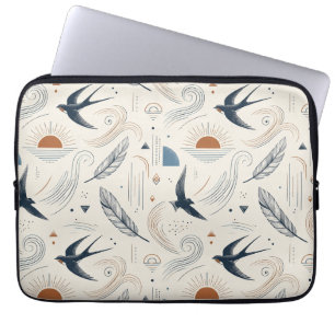 Boho-Schwalbe & Sonne Laptop-Hülle Laptopschutzhülle
