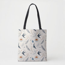 Boho Schwalbe & Sonne Tote Bag