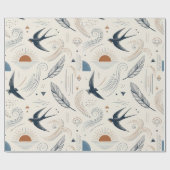 Boho-Schwalbe & Sonnengeschenkpapier Geschenkpapier (Flach)
