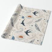 Boho-Schwalbe & Sonnengeschenkpapier Geschenkpapier (Ungerollt)
