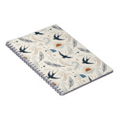 Boho Schwalbe & Sonnennotebook Notizblock (Rechte Seite)