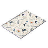 Boho Schwalbe & Sonnennotebook Notizblock (Linke Seite)