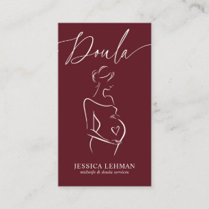 Boho-Schwangere-Linienkunst-Doula-Hebamme-QRCODE Visitenkarte