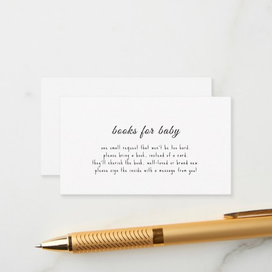 Boho Schwarz-weiß Books for Baby Card Begleitkarte (Vorderseite/Rückseite Beispiel)