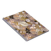 Boho Schwarz-weiß Gold Peach Line Gezeichnet Leaf  Notizblock (Rechte Seite)