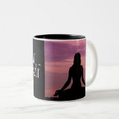 Boho Schwarz-Weiß-Liebe Ihr eigenes Foto Zweifarbige Tasse (VorderseiteRechts)