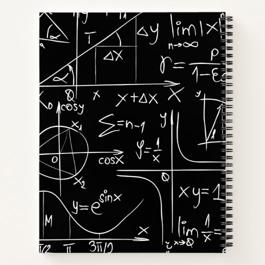 BOHO Schwarz-Weiß-Mathematik-Symbole Thema Notizblock (Rückseite)