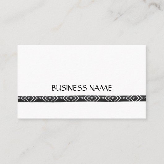 Boho schwarz-weiße Weibchen minimal Visitenkarte (Vorderseite)