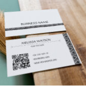 Boho schwarz-weiße Weibchen minimal Visitenkarte