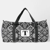 Boho Schwarz-weißes ethnisches Muster 3 Duffle Bag (Rückseite)