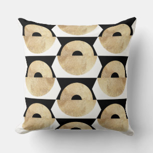 Boho Schwarz-weißes geometrisches Muster Kissen