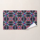 Boho Schwarze Blumen Regenbogen Badhandtuch Set (Handtuch)