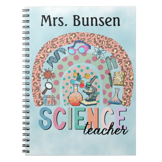 Boho Science Themed Rainbow Personalisiert Notizblock (Vorderseite)