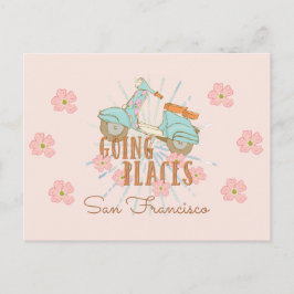 Boho Scooter Going Places Postkarte