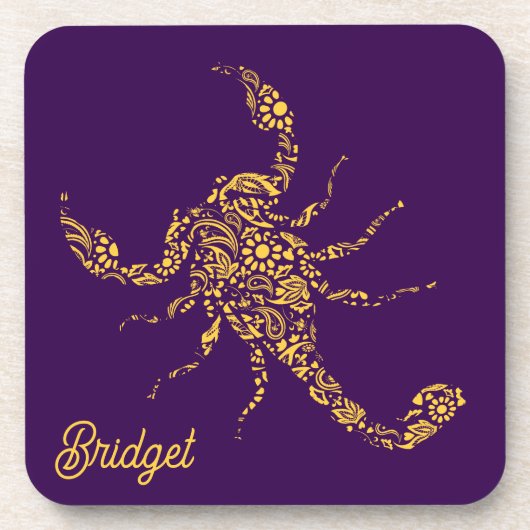 Boho Scorpio Decorative Personalisiert Getränkeuntersetzer (Vorderseite)