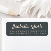 Boho Script Black Ivory Wedding Rücksendeadresse (Insitu)