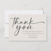 Boho Script-Brautparty Dankeskarte (Vorderseite)