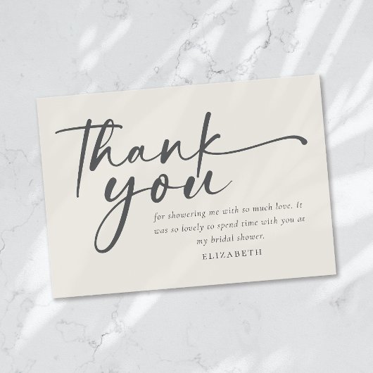 Boho Script-Brautparty Dankeskarte