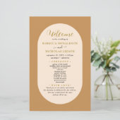 Boho Script Calligraphy Wedding Program (Stehend Vorderseite)