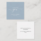 Boho Script Dusty Blue Wedding Budget Vielen Dank Mitteilungskarte (Vorne/Hinten)