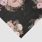 BOHO Script Ephemera Floral Watercolor Decoupage T Seidenpapier (Ausschnitt)