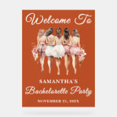 Boho Script Fall Junggeselinnen-Abschied Willkomme Acrylschild (Vorderseite)