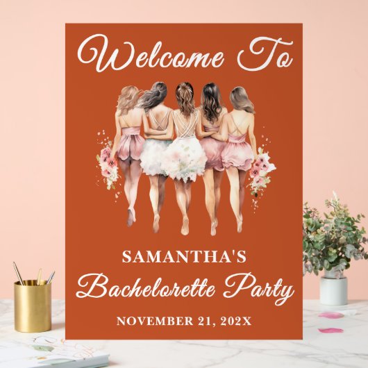 Boho Script Fall Junggeselinnen-Abschied Willkomme Acrylschild (Hochzeit)