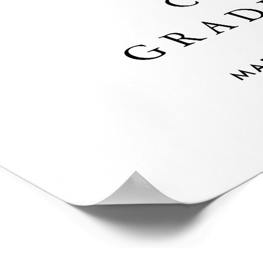 Boho Script Foto Abschluss Begrüßungszeichen Poster (Ecke)