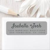 Boho Script Gray Wedding Rücksendeadresse (Insitu)
