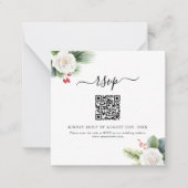 Boho Script Greenery QR Code Wedding RSVP Cards Mitteilungskarte (Vorderseite)