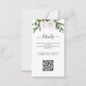 Boho Script Greenery Wedding Reception QR Code Mitteilungskarte (Vorderseite)