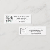Boho script handwriting thank you logo mini visitenkarte (Vorne/Hinten)