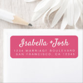 Boho Script Hot Pink Wedding Rücksendeadresse (Insitu)