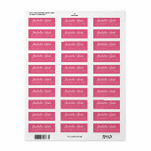 Boho Script Hot Pink Wedding Rücksendeadresse (Vorne)